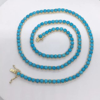  Set of necklace and bracelet with turquoise. Nobel Antique jewelry Store, Santa Monica. Made in America.